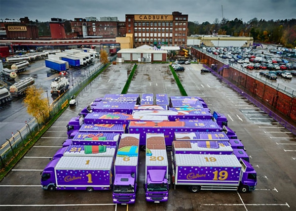 cadburys advent trucks