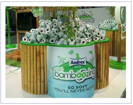 Experiential Exhibition Stand - Andrex Bamboozled Shopping Centre Tour - sampling Bin